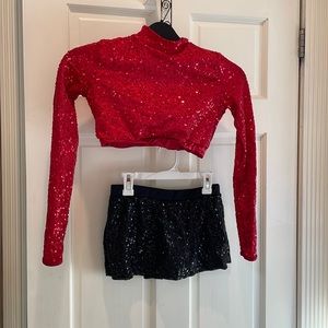 2 piece sequined dance costume